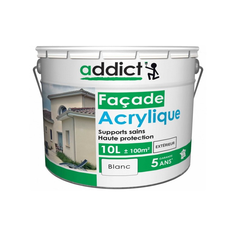 ▷ ADDICT Façade acrylique 10L blanc au meilleur prix - Films minces ▷ ADDICT Façade acrylique 10L blanc au meilleur prix - Films minces