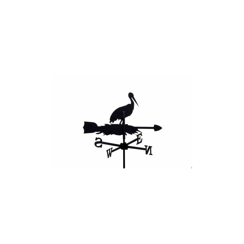 Girouette cigogne sur son nid en fer forgé petit modèle Girouette cigogne sur son nid en fer forgé petit modèle