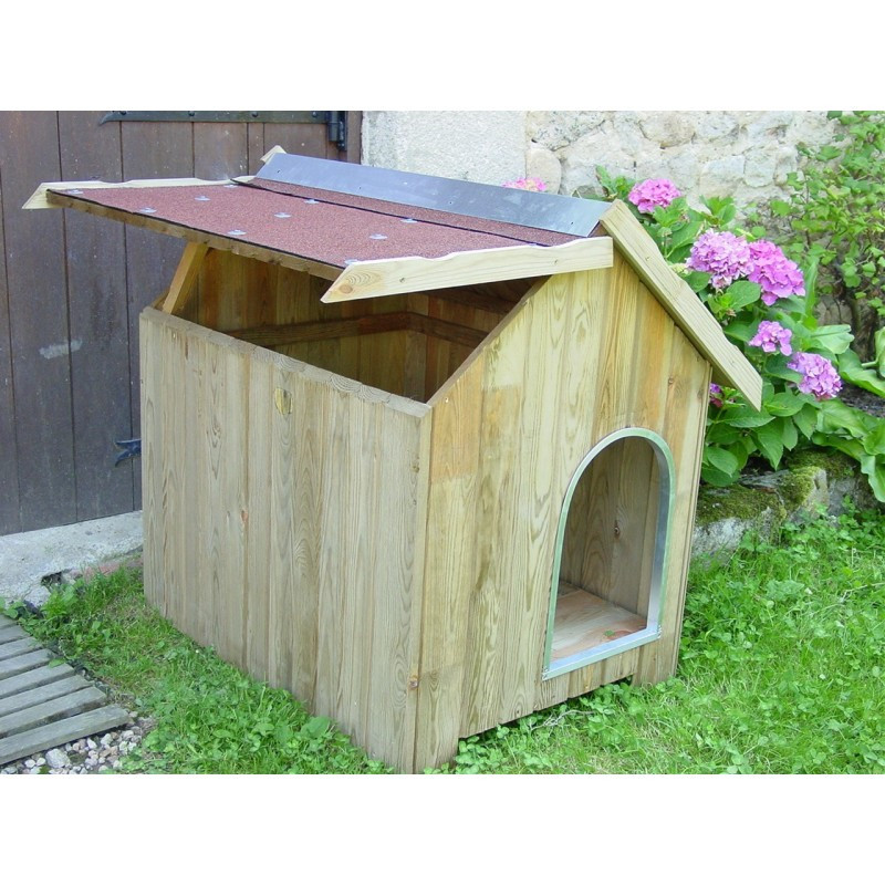 Niche classique en pin traité 70cmx50cmx65cm Niche classique en pin traité 70cmx50cmx65cm