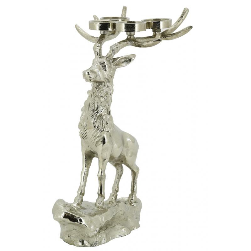 Cerf porte-bougies aluminium Cerf porte-bougies aluminium