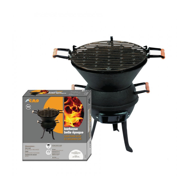 Barbecue rond GM Belle époque A l'ancienne - fonte H49,5cm ø 38cm Barbecue rond GM Belle époque A l'ancienne - fonte H49,5cm ø 38cm