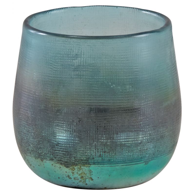 Photophore en verre turquoise Photophore en verre turquoise