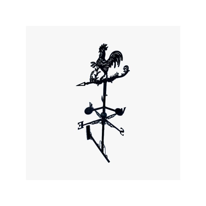 Girouette de toit graphique modèle Coq avec support universel Girouette de toit graphique modèle Coq avec support universel