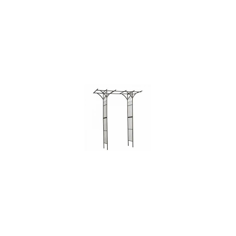 Pergola double droite en acier galvanisé laqué époxy noir - H232 x 114 x 66 cm Pergola double droite en acier galvanisé laqué époxy noir - H232 x 114 x 66 cm