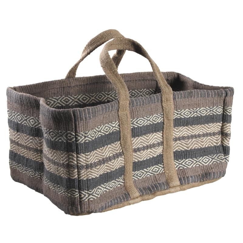Sac à bûches rectangulaire en jute coloré Sac à bûches rectangulaire en jute coloré