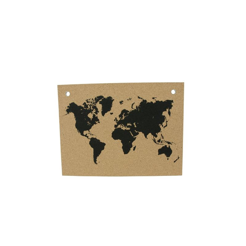 Map monde liège naturel 90x60cm Map monde liège naturel 90x60cm