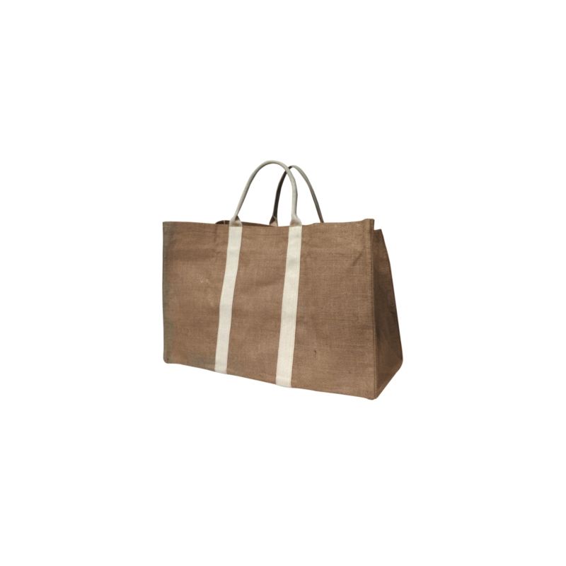 Panier à bûche en toile de jute Chocolat Panier à bûche en toile de jute Chocolat