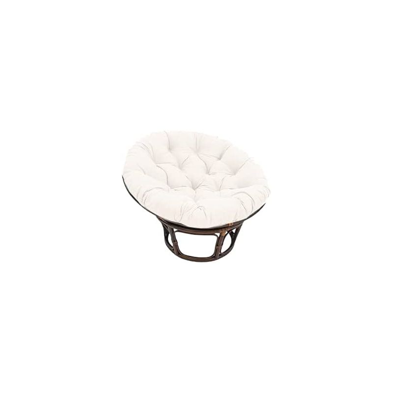Fauteuil en rotin Papasan base osier Foncé avec coussin blanc Fauteuil en rotin Papasan base osier Foncé avec coussin blanc